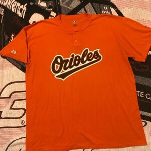 Majestic MLB Baltimore Orioles Orange Jersey Shirt